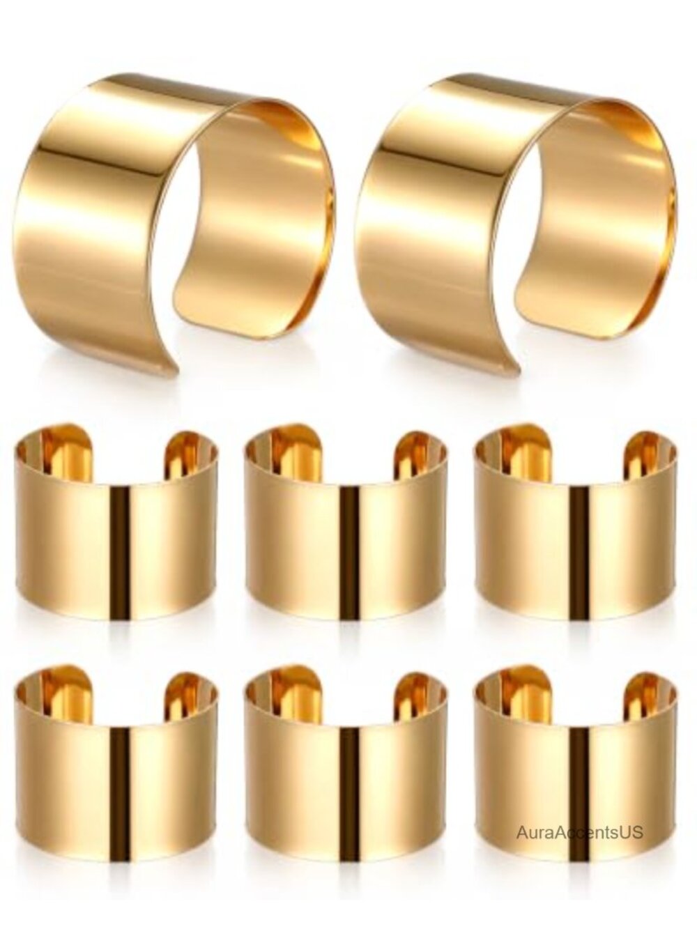8pc Cuff Bracelet Set Copper Open Adjustable Corsage Wedding